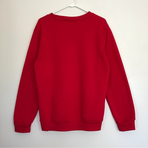 Vintage Red Long Sleeve Crew Neck Backwoods Sweatshirt Pullover Unisex Womens - Picture 4 of 5